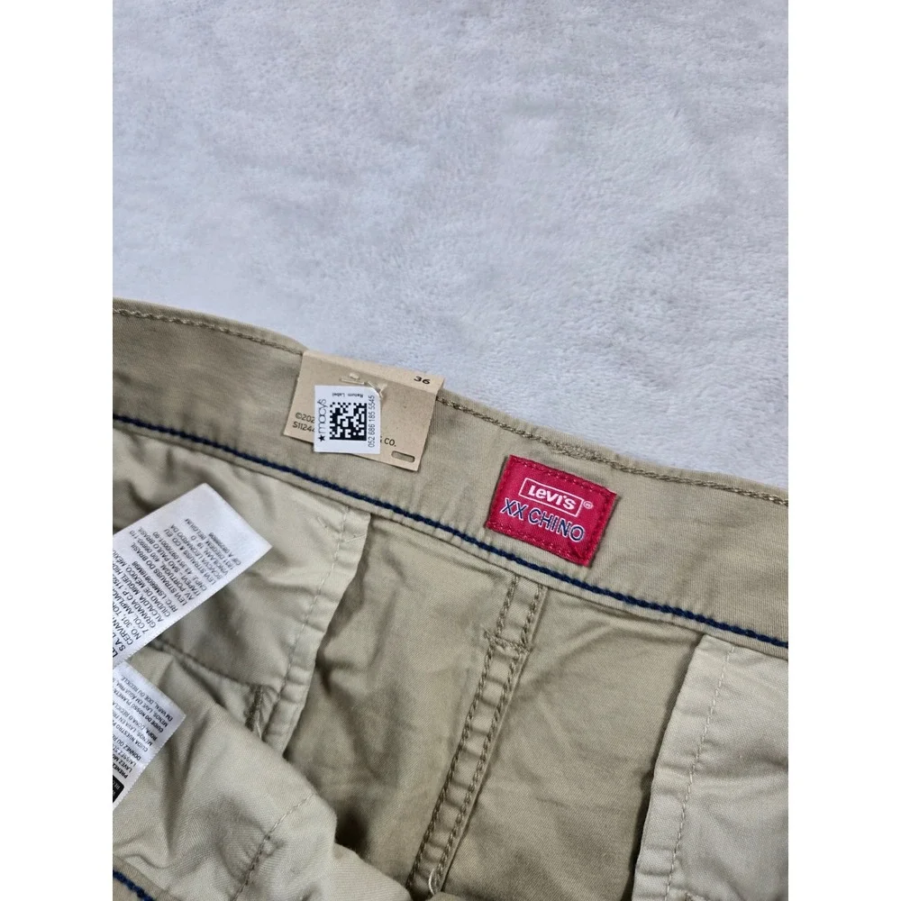 Levi's XX Chino Shorts Mens 36 Tan Khaki Cotton Stretch Twill Regular Fit NEW